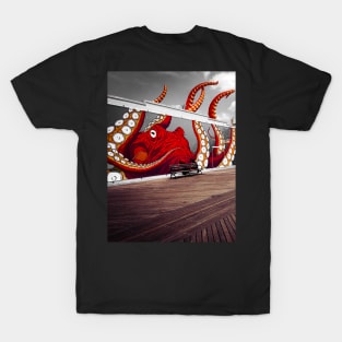 Red Octopus Coney Island Brooklyn NYC T-Shirt